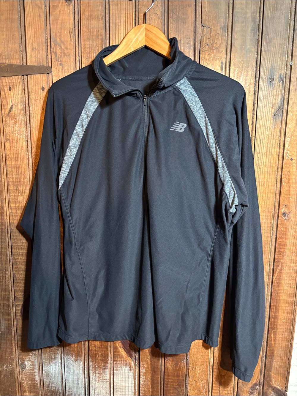 New Balance Black Performance Half -Zip Jacket with Gray Accents